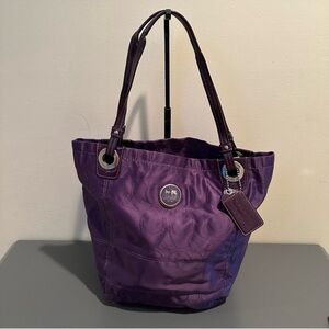 Coach Purple Nylon Women's Tote Bag